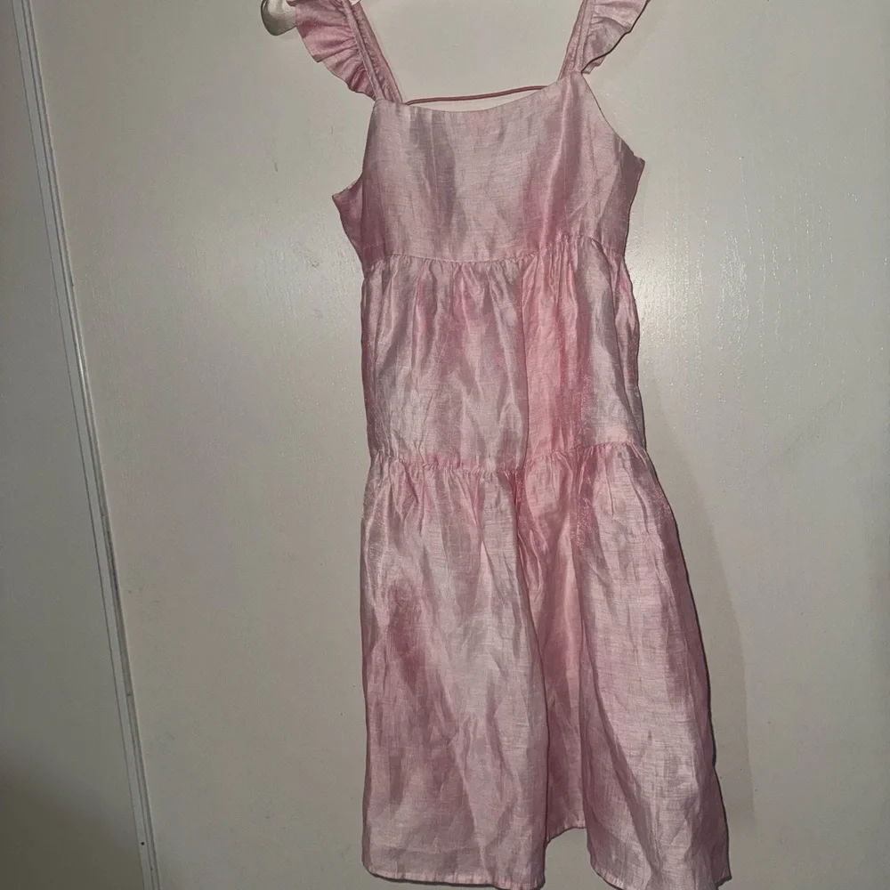 Zara Pink Ruffled Backless Sundress